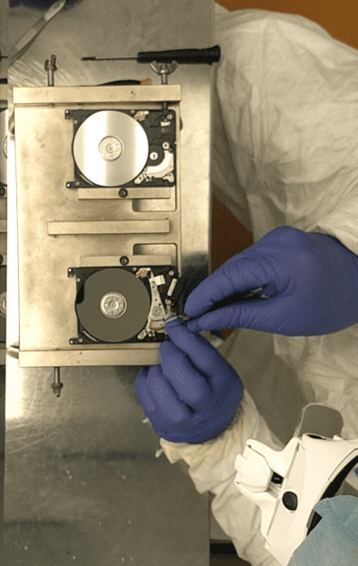 Head Replacement in Clean Room for Data Recovery Hard Drive Recovery in Clean Room